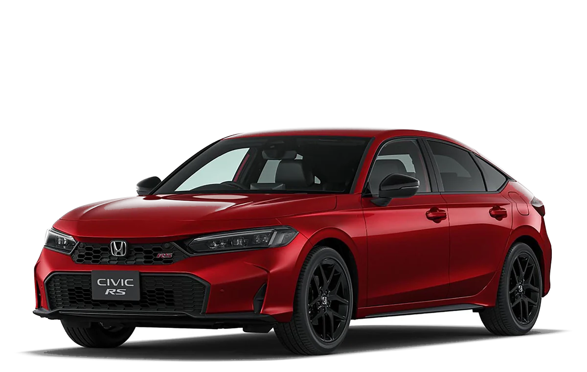 Red Honda Civic RS with professional driver
