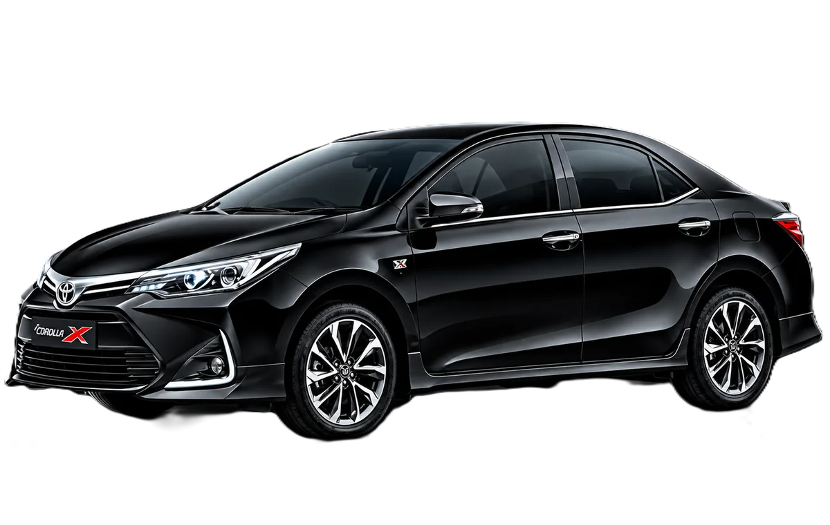 Black Toyota Grande with chauffeur service