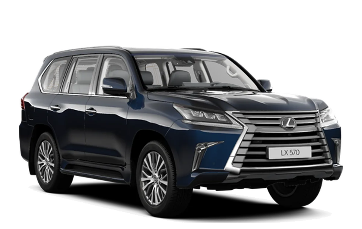 Black Lexus LX 570 with professional driver