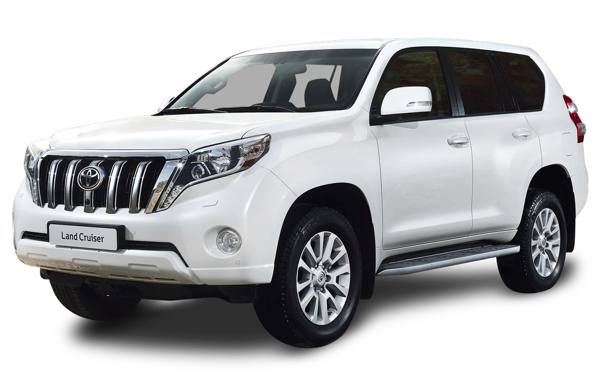 White Prado for airport transfers